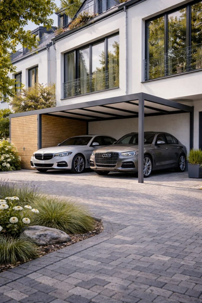 Carport Mit BMW Audi Hochformat 683x1024